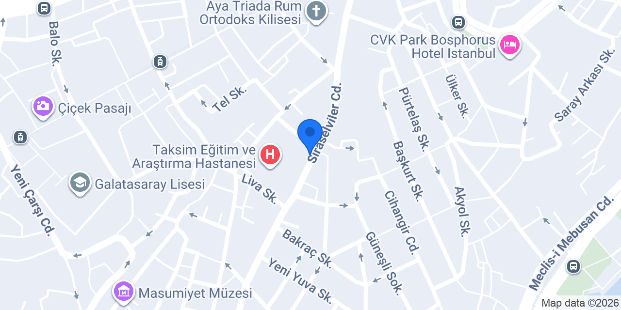 Taksim Alya Suites konumu