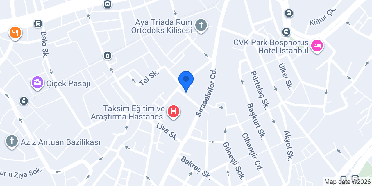 Astan Hotel Taksim konumu