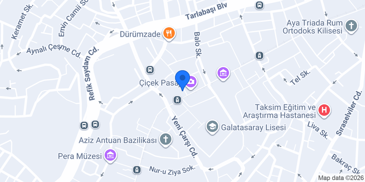 Taksim Çiçek Eczanesi konumu
