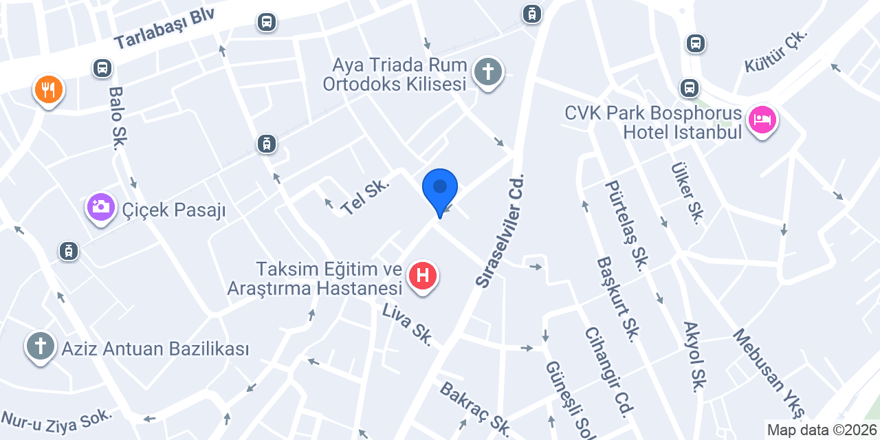 Arart Hotel Taksim konumu