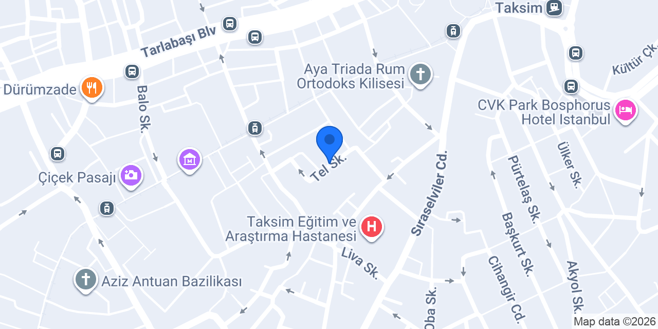 Taksim 8 Suites konumu
