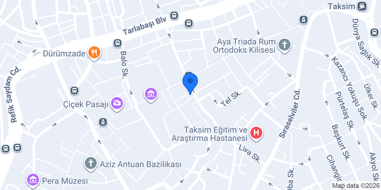 Taksim Sürücü Kursu konumu