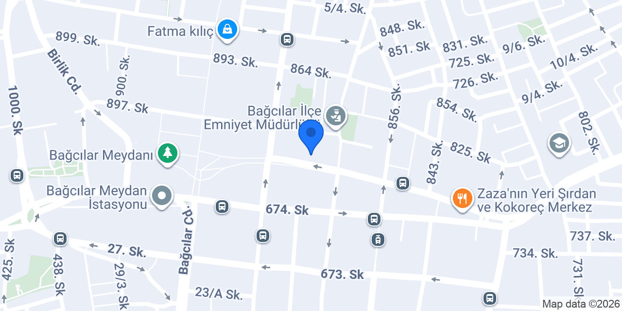 Seyidoğlu Bağcılar Şubesi konumu
