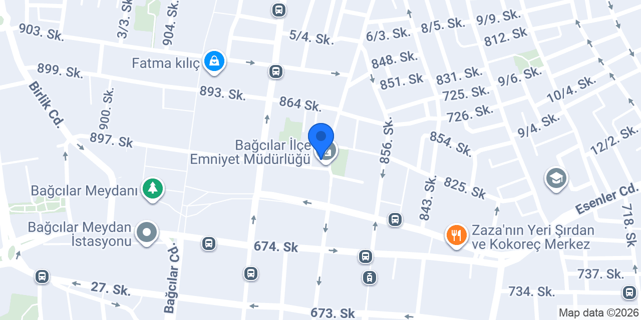 Bağcılar İlçe Emniyet Müdürlüğü konumu