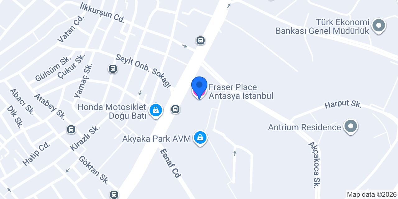 Fraser Place Antasya Istanbul konumu