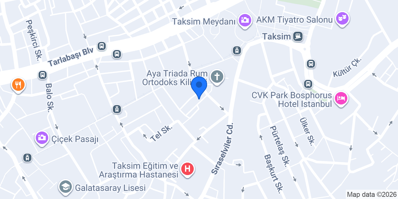 The Trinity Hotel Taksim konumu