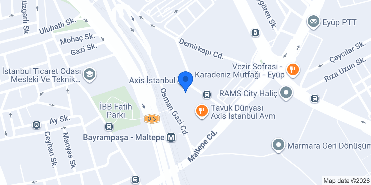 Mavi - Eyüp Axis Avm konumu