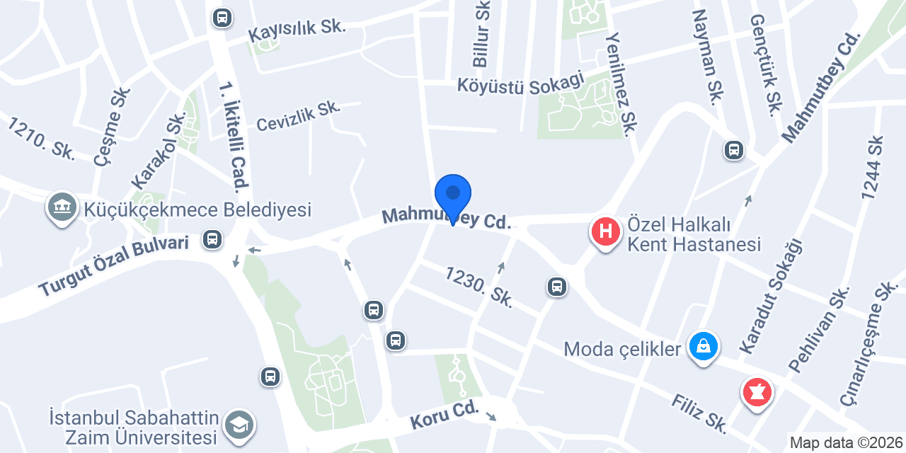 Küçükçekmece Kaşe konumu