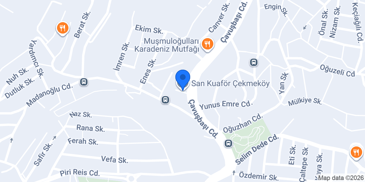 San Kuaför Çekmeköy konumu