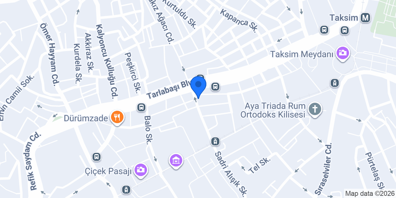 Taksim Bahçıvan konumu