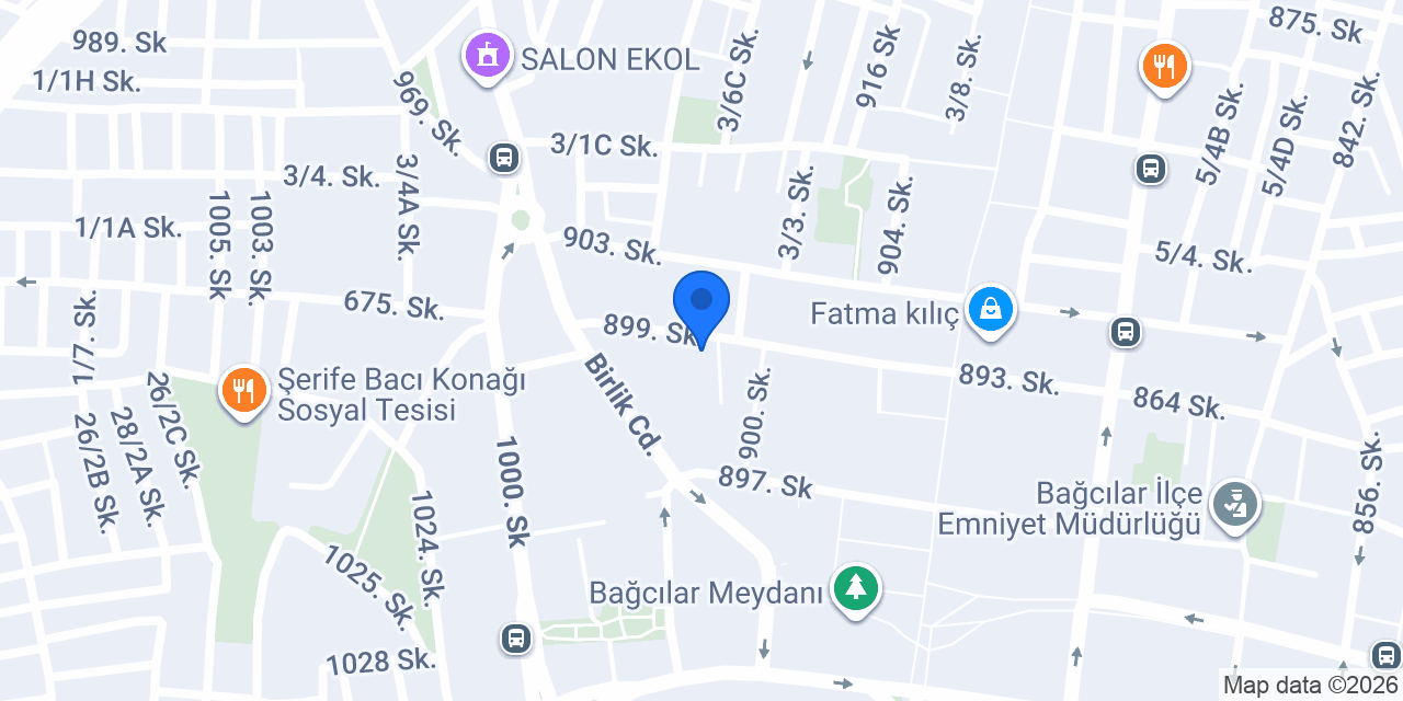 Gömlekçi terzi konumu