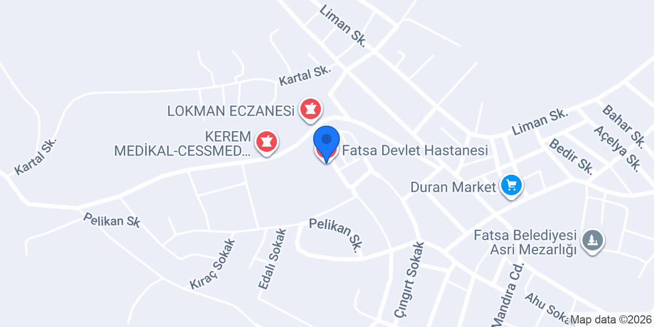 Fatsa Devlet Hastanesi konumu