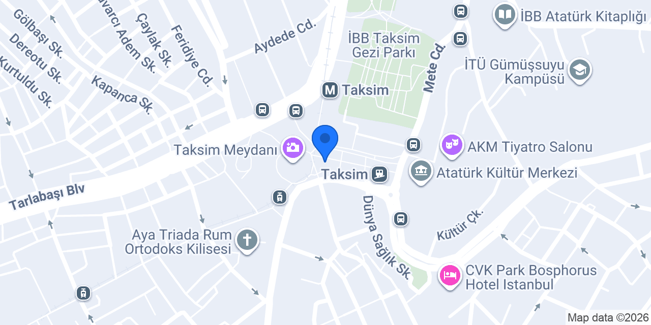 Metro Taksim İstasyonu konumu