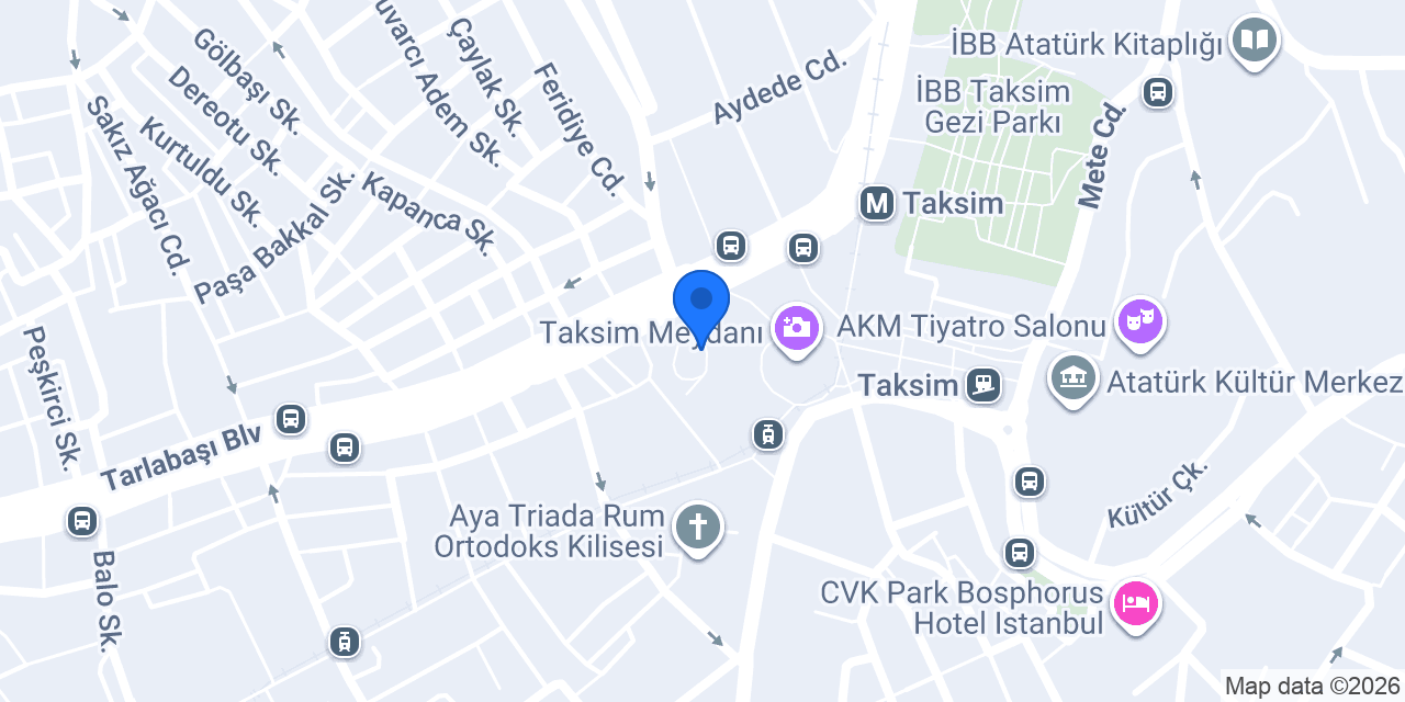Taksim Camii konumu