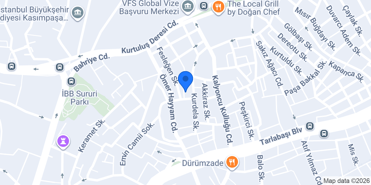 Garaj Dolapdere konumu