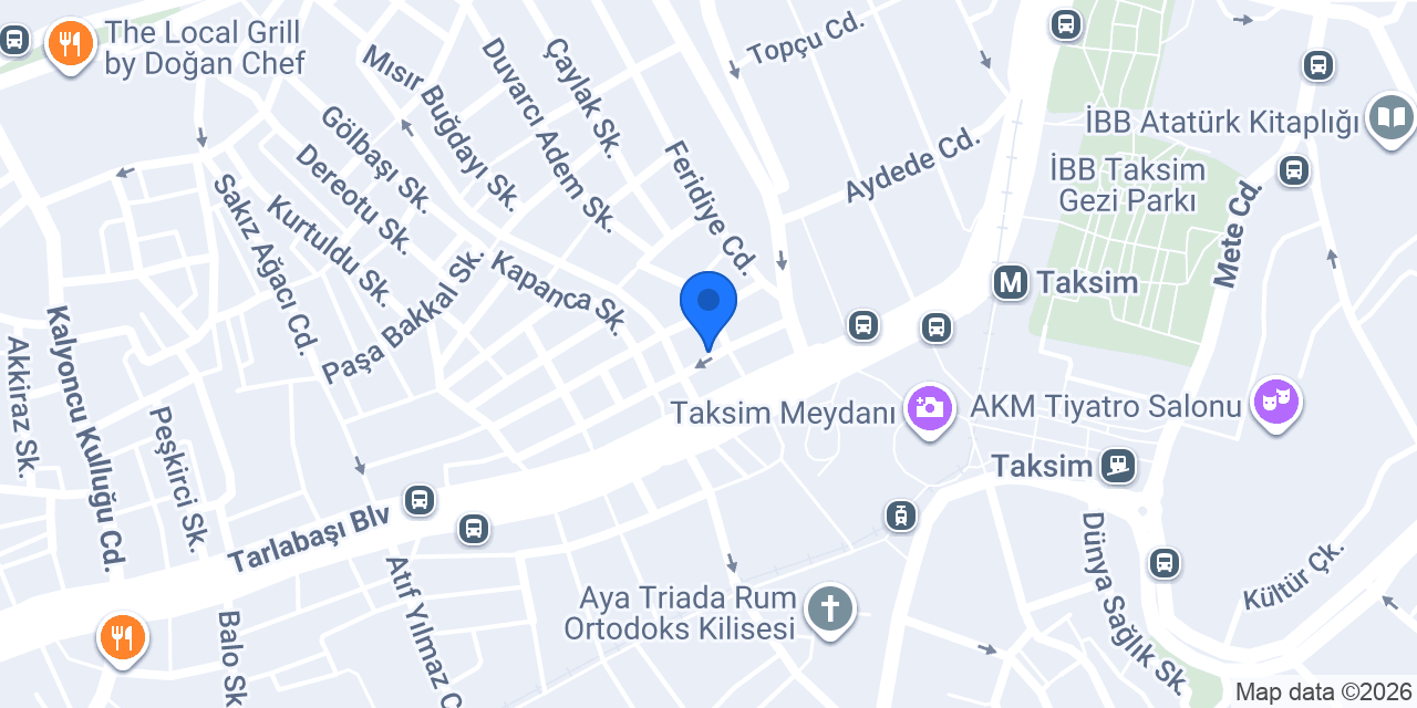 Mara Suite Taxim konumu