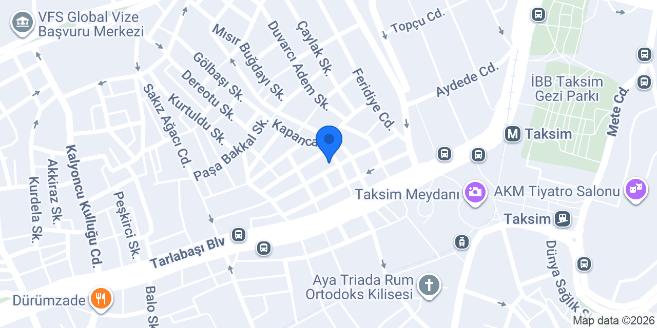 Taksim Mola Apart konumu