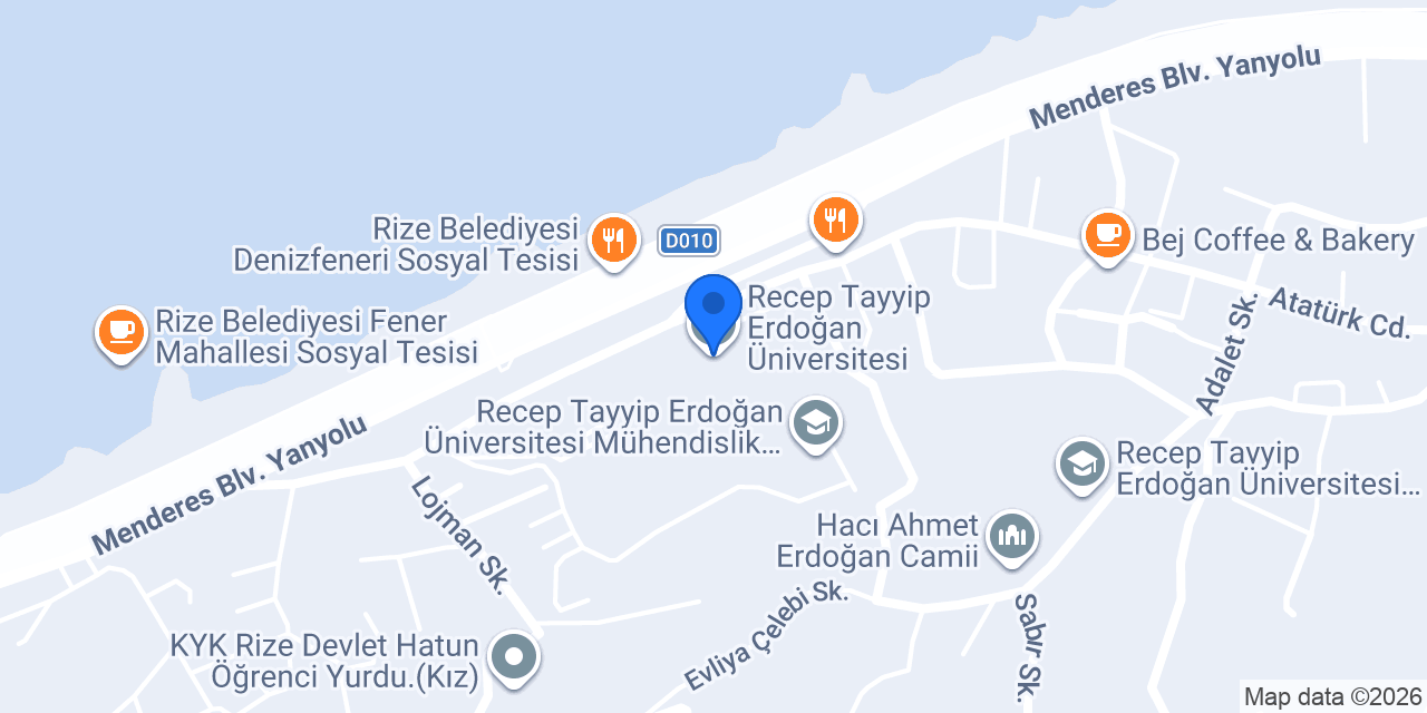 Recep Tayyip Erdoğan Üniversitesi konumu