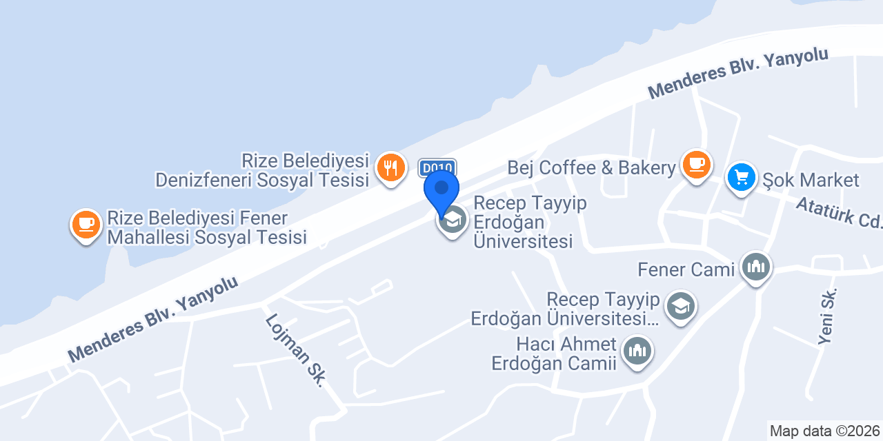 Rize Üniversitesi Milli Piyango Eğitim Kampüsü konumu