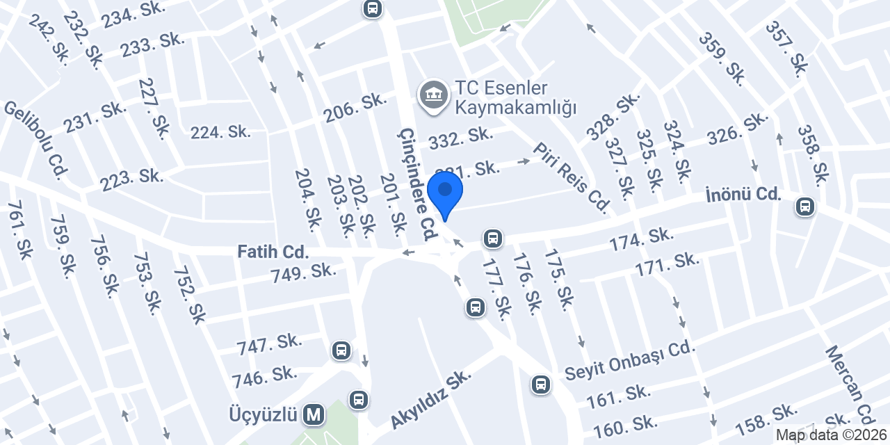 Evname Esenler Şubesi konumu