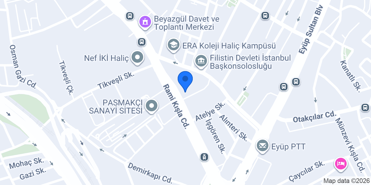 Albaraka Türk Topçular Şubesi konumu