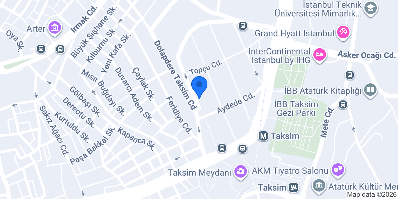 Taksim Bosphorus Hotel konumu