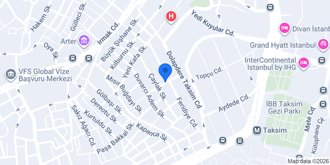 Taksim Apart Hotel konumu