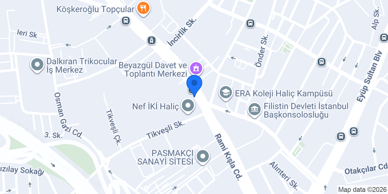 TEB Topçular Şubesi konumu