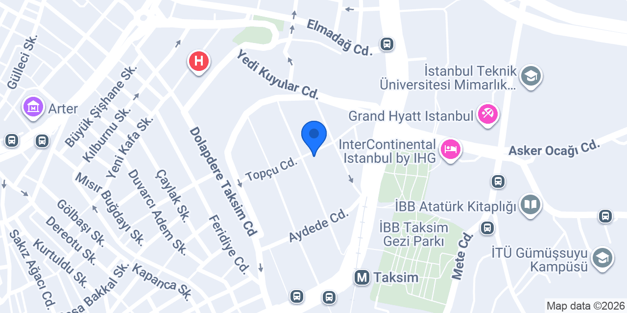 Arts Hotel Taksim konumu