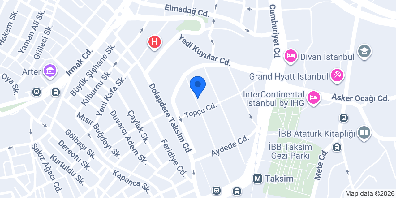 Elite World Comfy İstanbul Taksim konumu