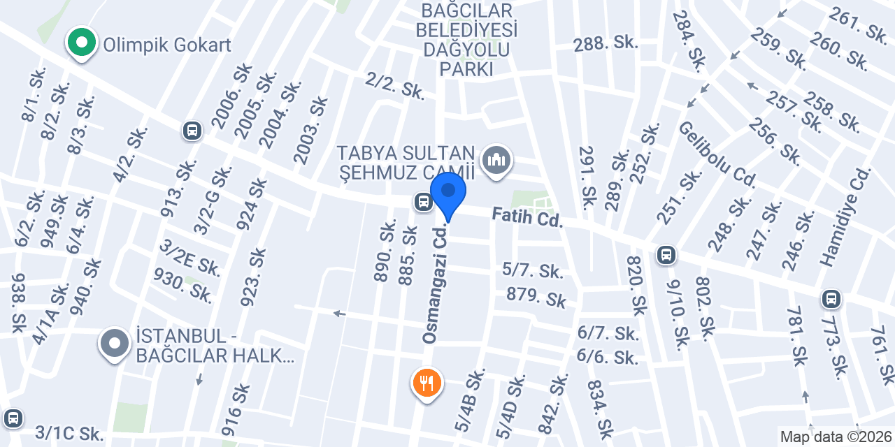 Bağcılar Şerit Sürücü Kursu konumu