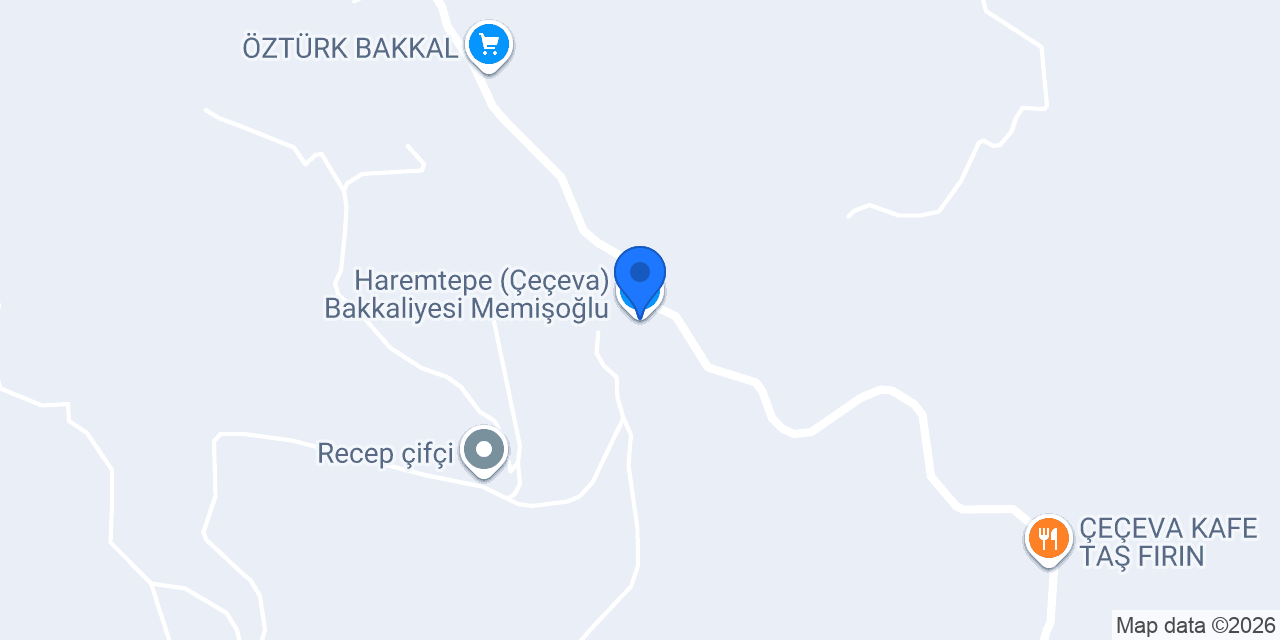 Haremtepe (Çeçeva) Bakkaliyesi Memişoğlu konumu