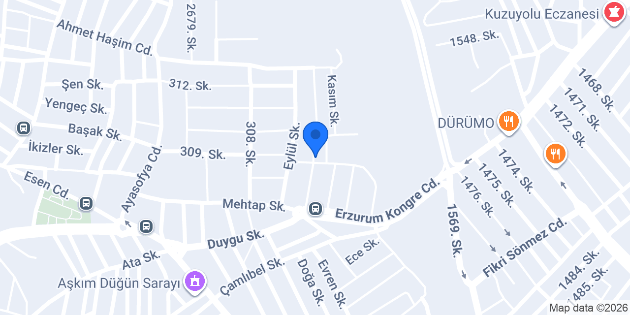 Kristal Duşakabin konumu