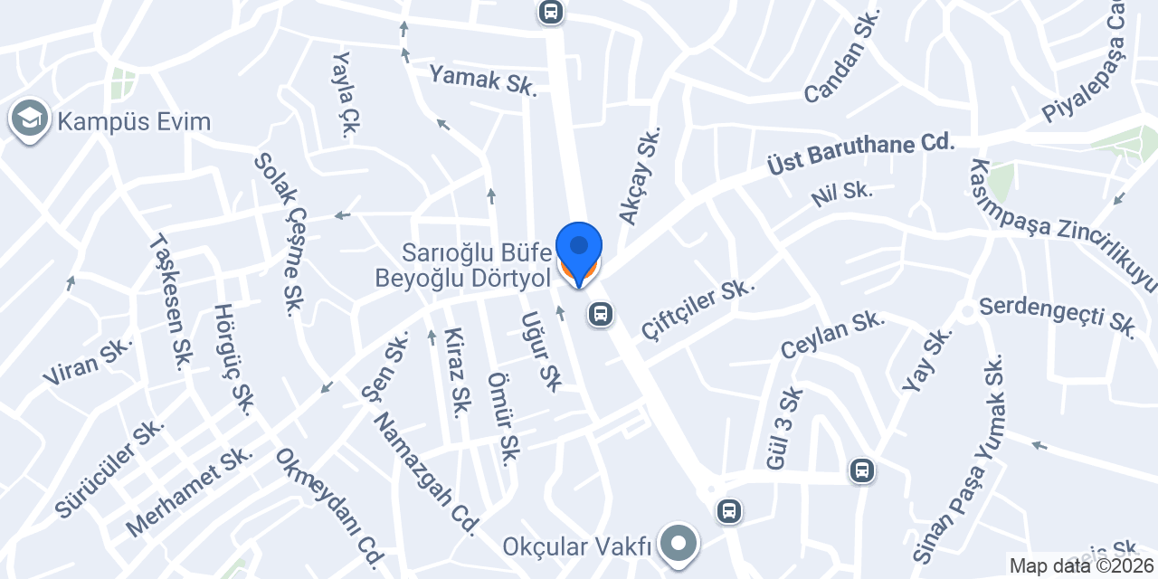 Sarıoğlu Büfe Beyoğlu Dörtyol konumu