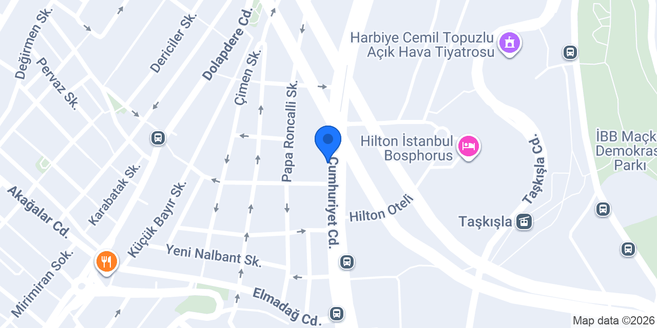 TEB Harbiye Şubesi konumu