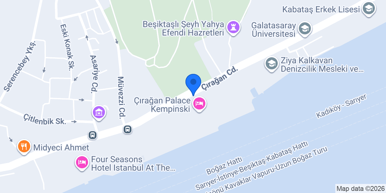 Çırağan Palace Shop konumu