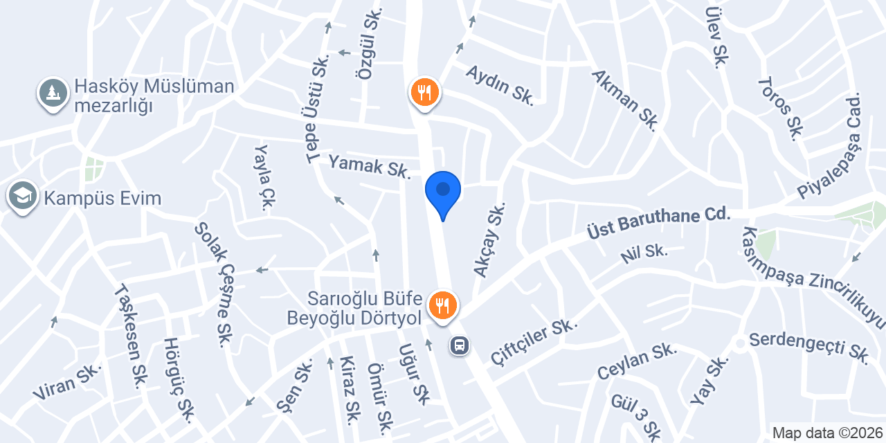 Yapı Kredi - Okmeydanı Şubesi konumu