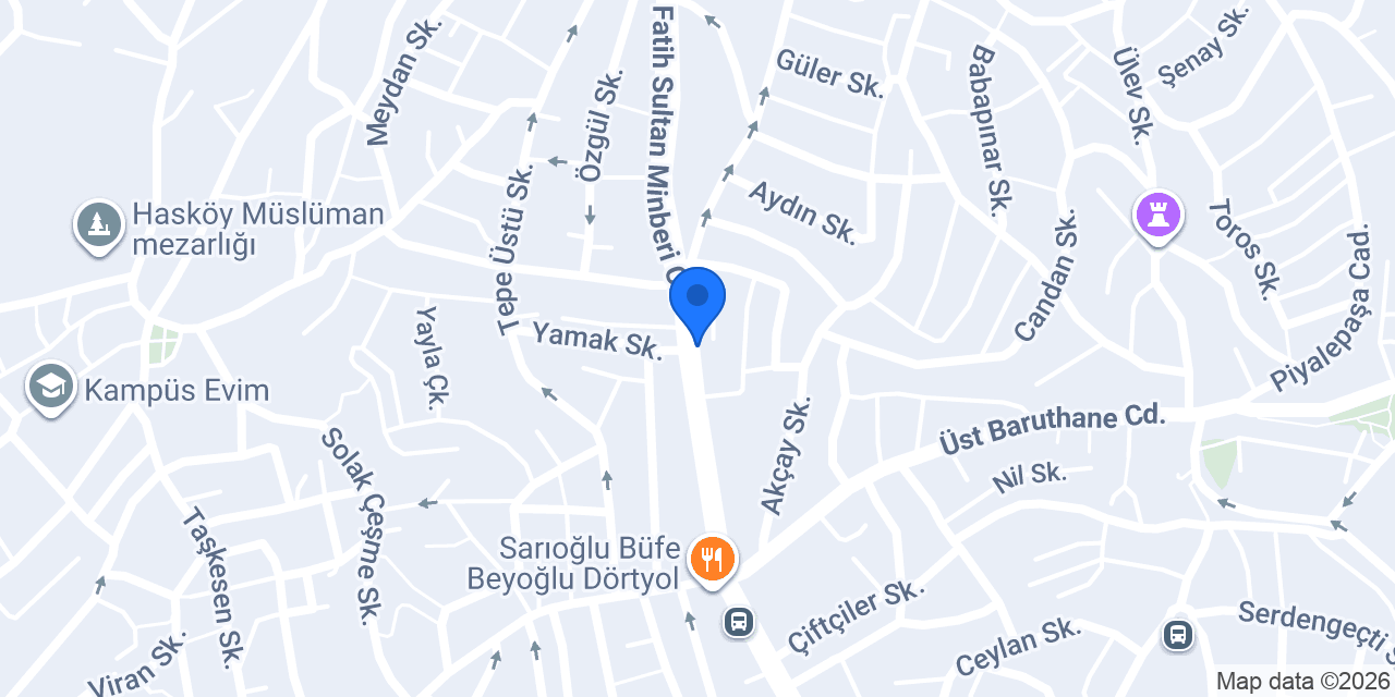 Evname Beyoğlu Şubesi konumu
