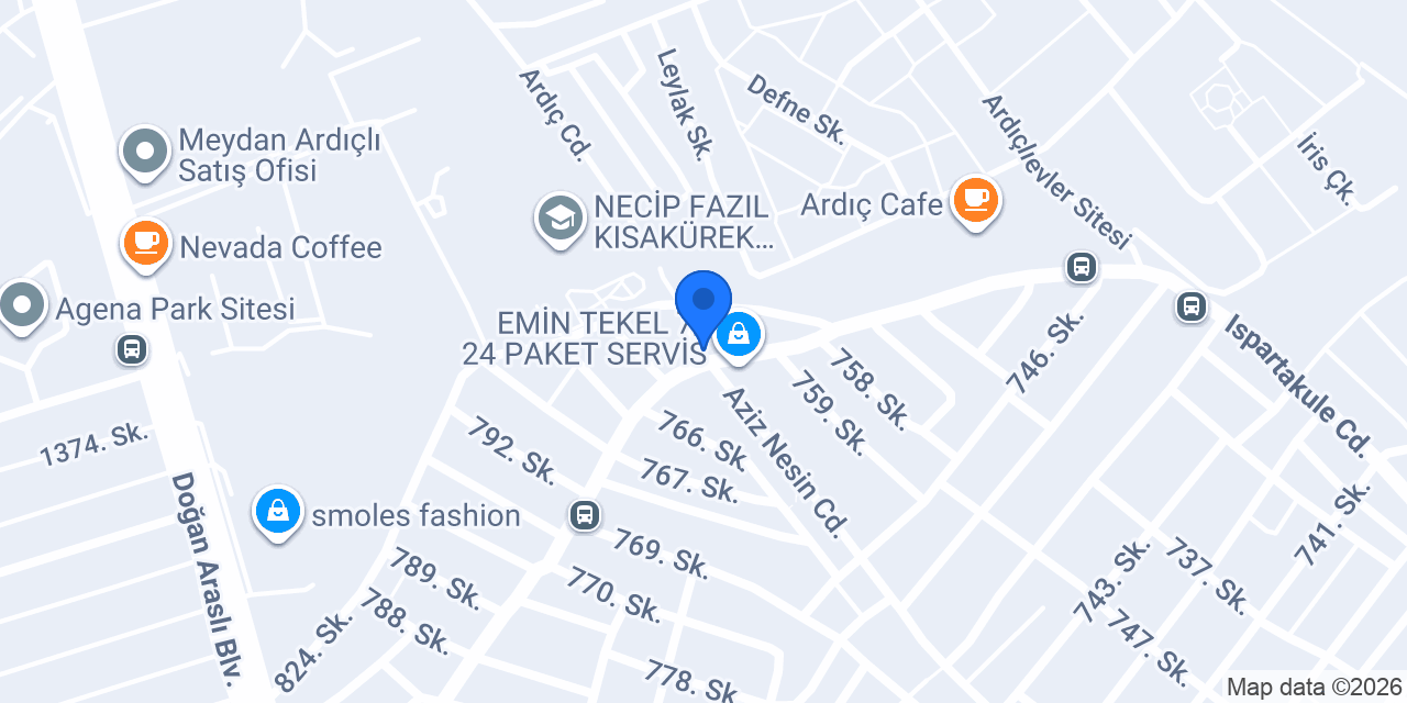 Cengiz Kuruyemiş ve Tekel Bayii konumu