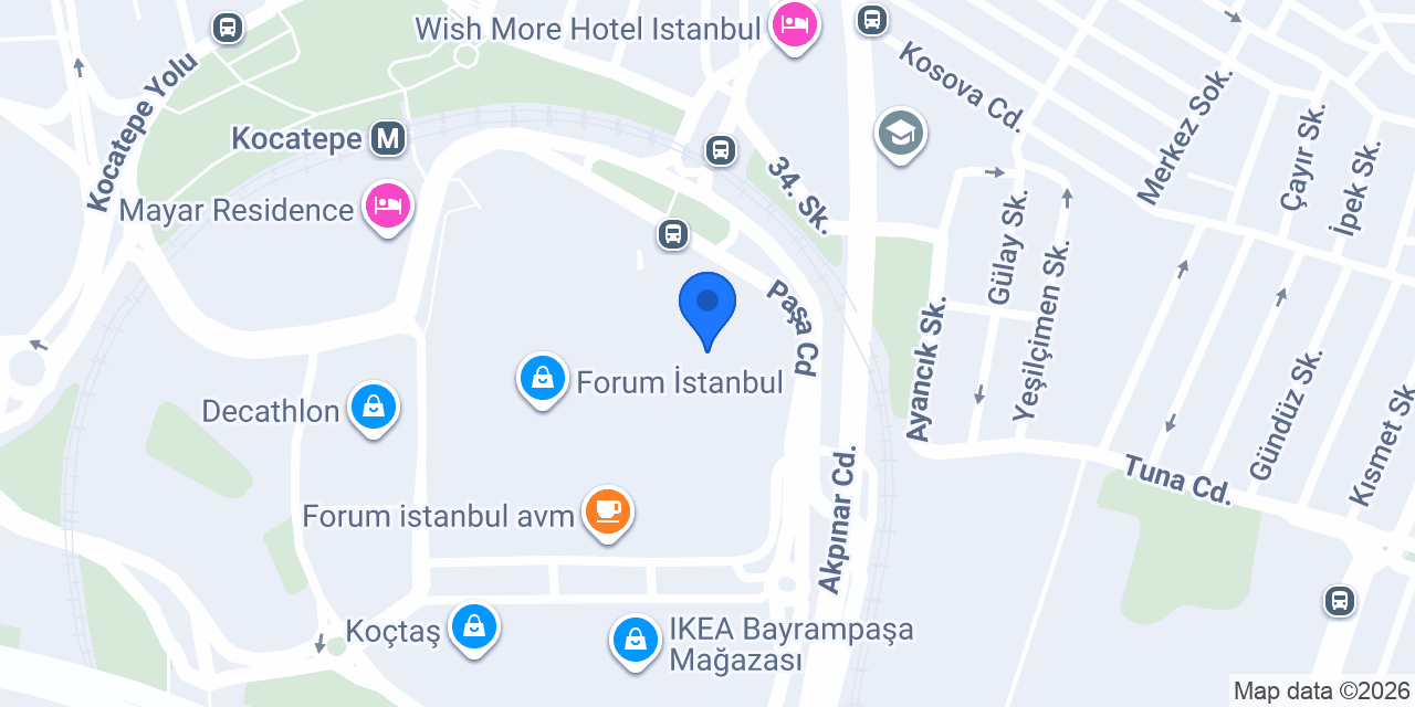 MADO Bayrampaşa Forum Avm konumu