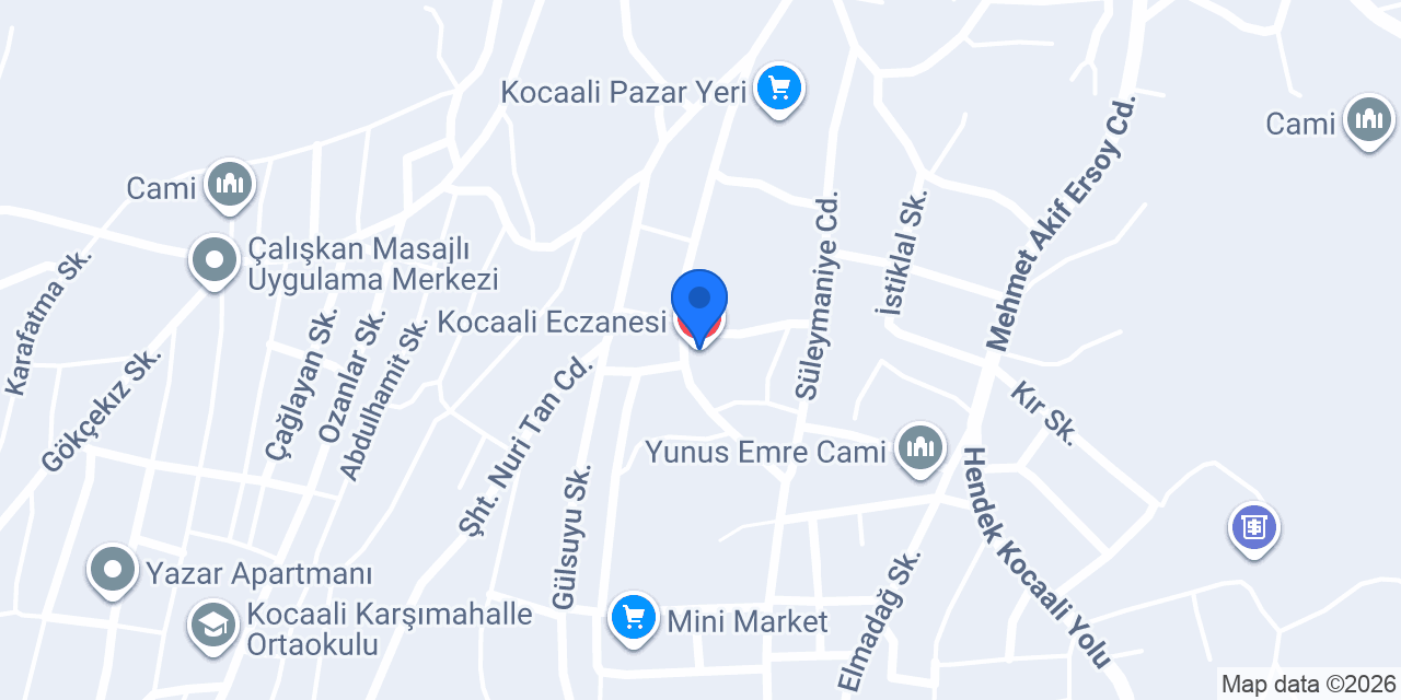 Kocaali Eczanesi konumu