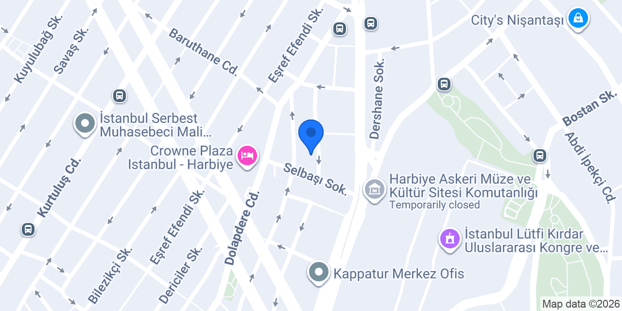 New Hotel Harbiye konumu