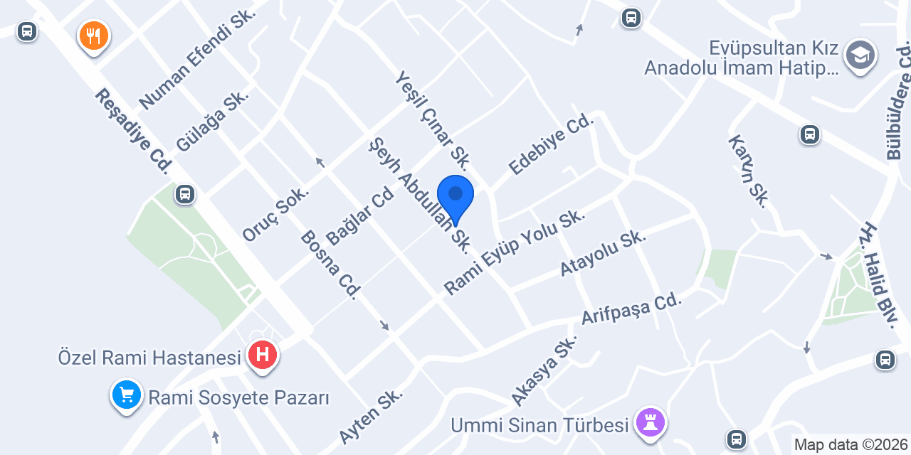 Saka Su Eyüp Sultan Bayii konumu