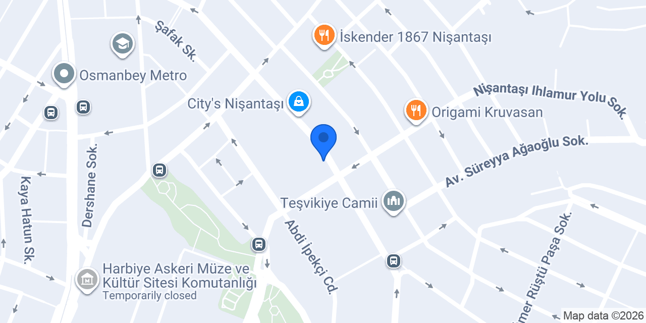 Adamo Teşvikiye Store konumu