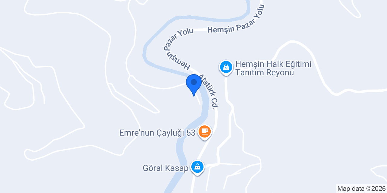 Hemşin Aile Sağlık Merkezi konumu