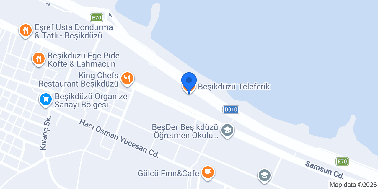 Beşikdüzü Teleferik konumu