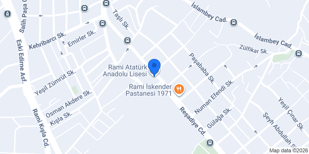 Rami Atatürk Anadolu Lisesi konumu