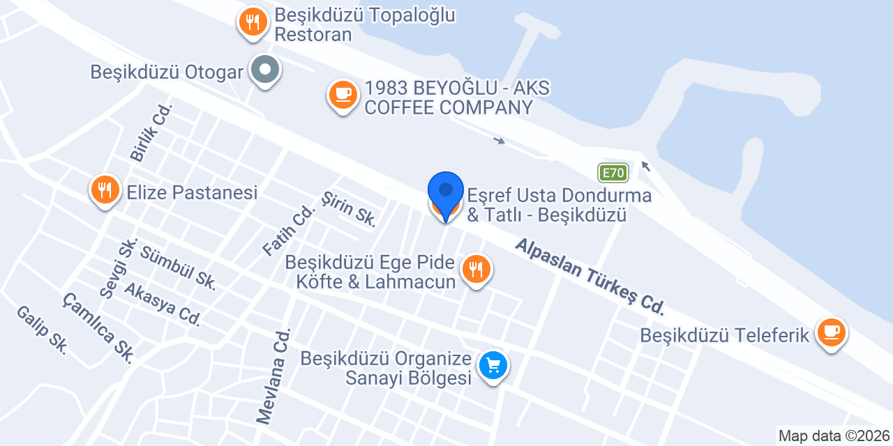 Eşref Usta Dondurma & Tatlı - Beşikdüzü konumu