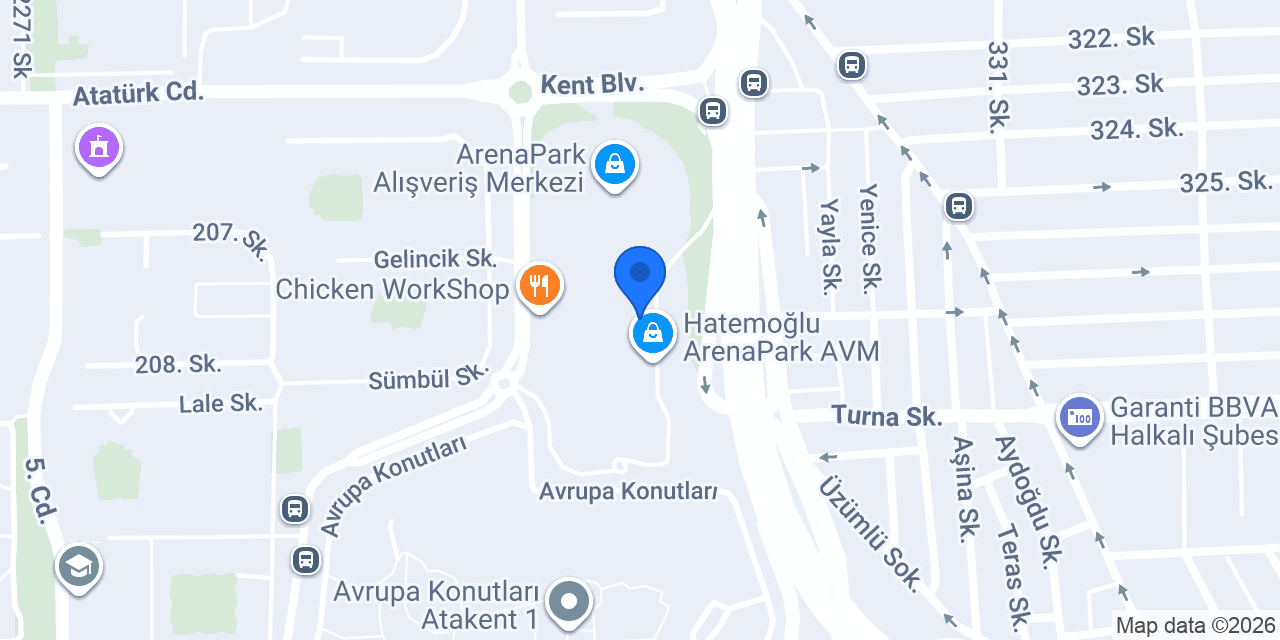 Mado Arenapark Avm konumu