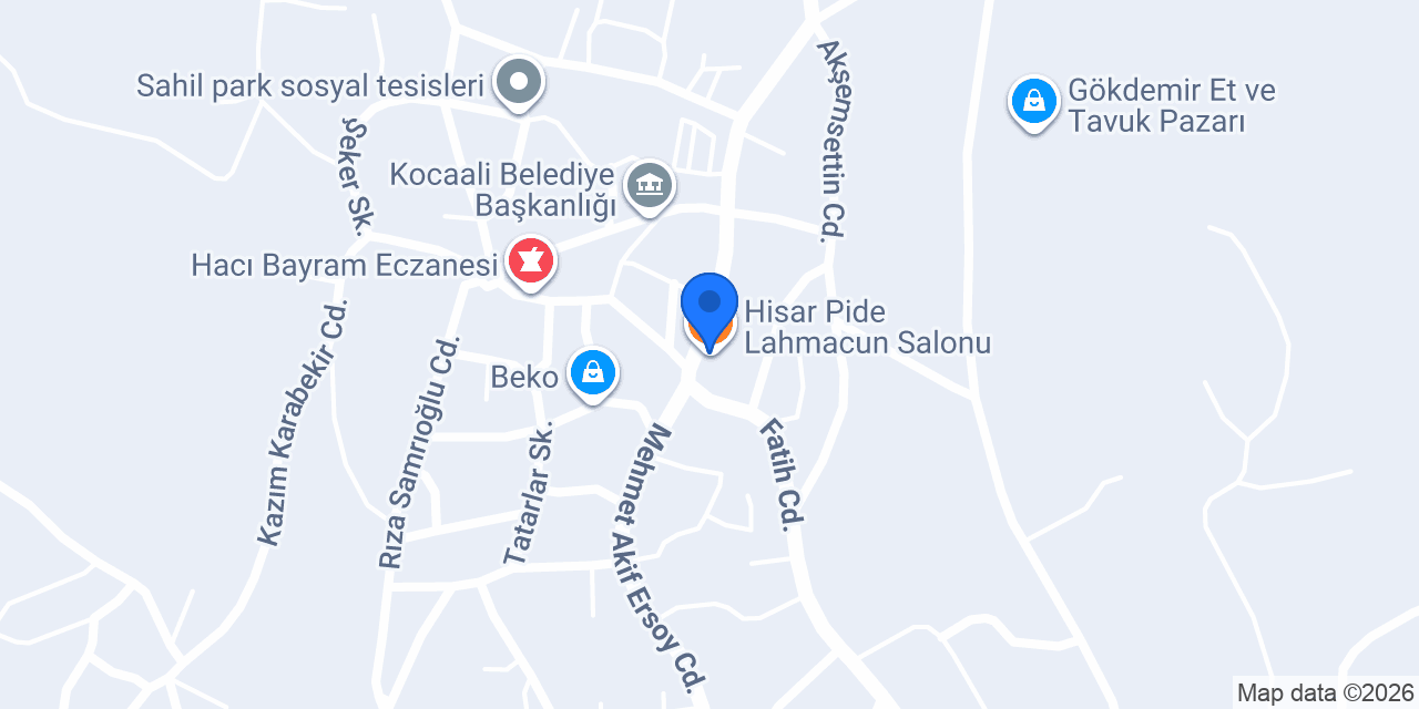 Hisar Pide Lahmacun Salonu konumu
